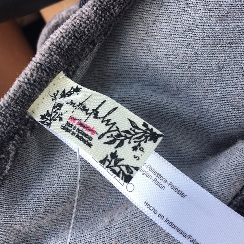 NEW Free People Gray Frenchie Velour Cami Tank - Picture 5 of 8